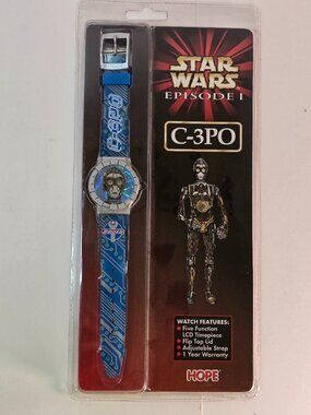 Star Wars Episode I C-3PO Digital LCD Watch Hope 1999 New Sealed Phantom Menace